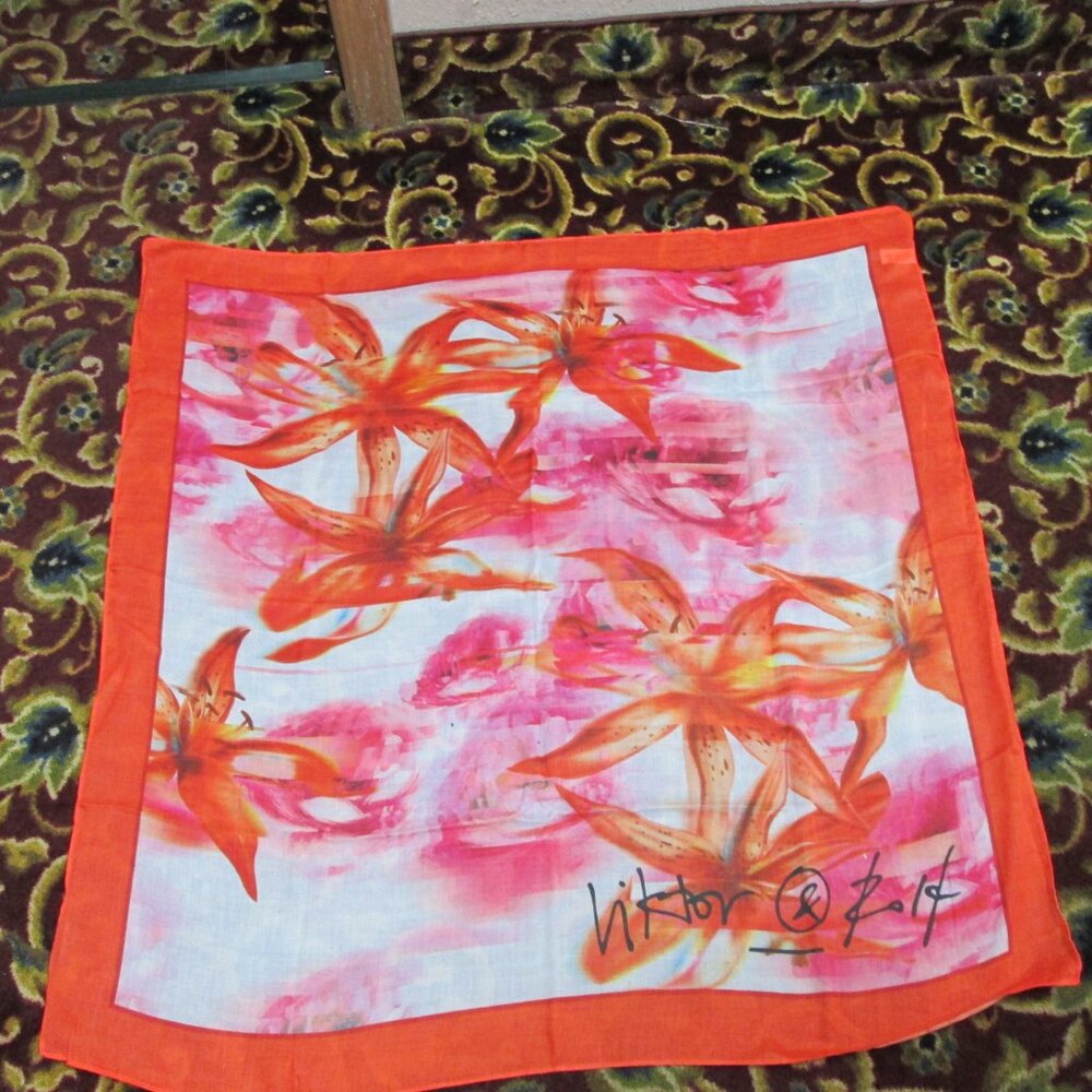 VIKTOR & ROLF Tiger Lily Square Scarf - Authentic (35”x35”) New 2025